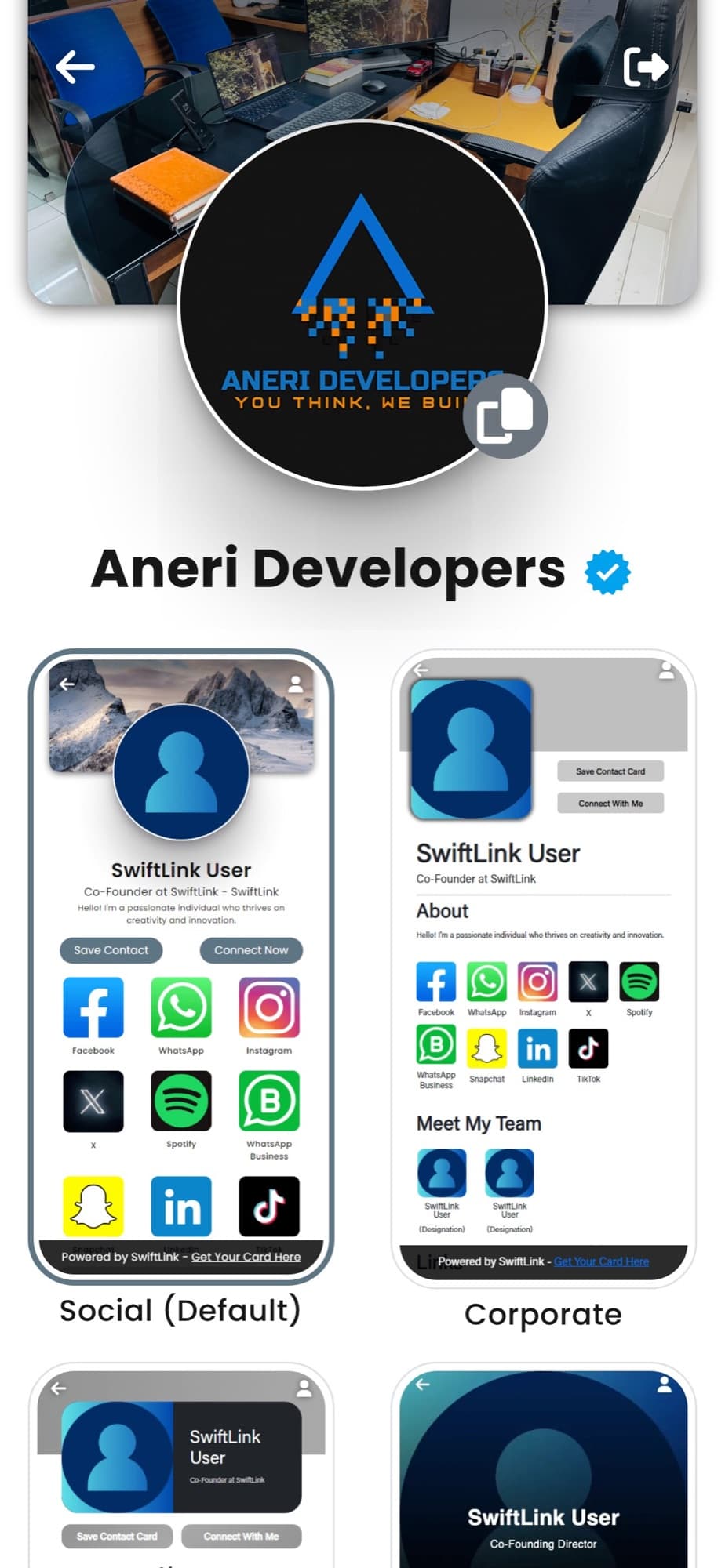 Profile themes the customer can switch between